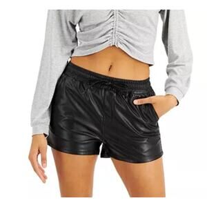 Dollhouse Vegan Leather Shorts Winter White NEW